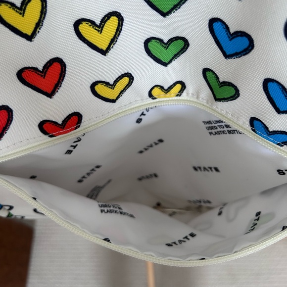 STATE Bags Kane Kids Travel Backpack in the Rainbow Hearts Print Travel School - Picture 11 of 12